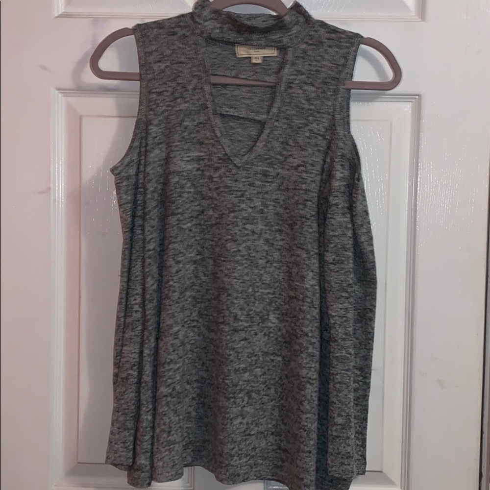 Long Sleeve Open Shoulder Top
